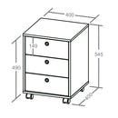 Gaveteiro 03 Gavetas com Rodinhas - Branco