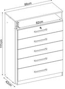 Cômoda 5 Gavetas triunfo - amêndola touch