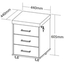 Gaveteiro tamburato cor - Carvalho e Branco