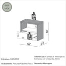 Mesa de cabeceira 100% MDF com uma gaveta Off White